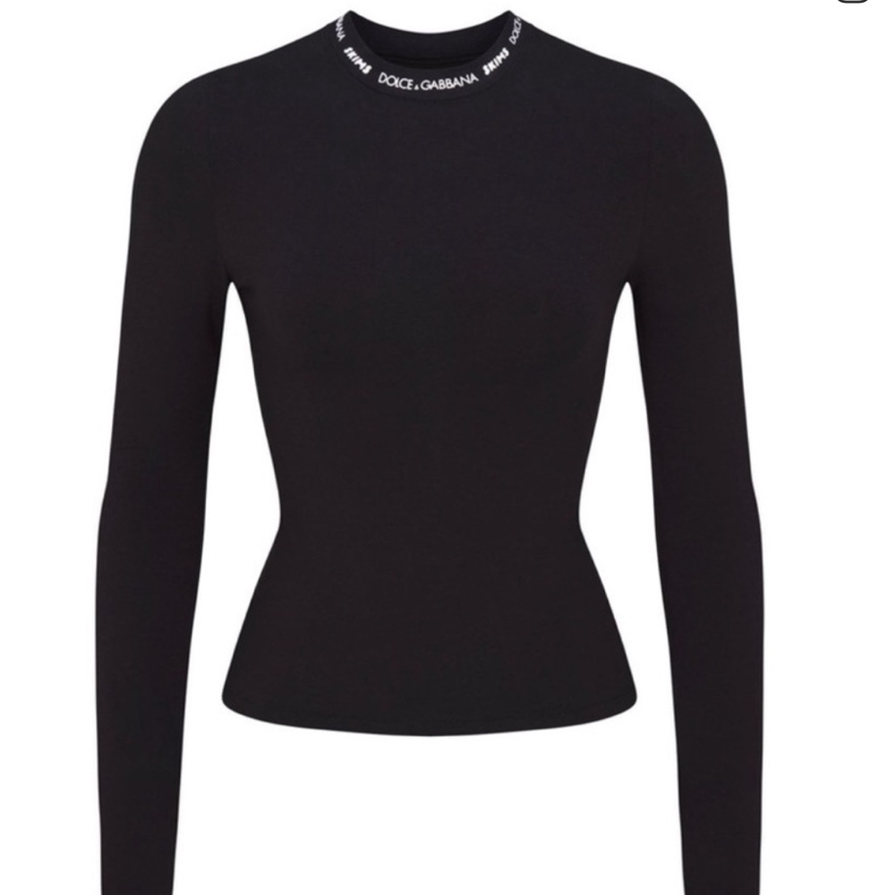 Dolce & Gabbana Black Fitted Long Sleeve Top